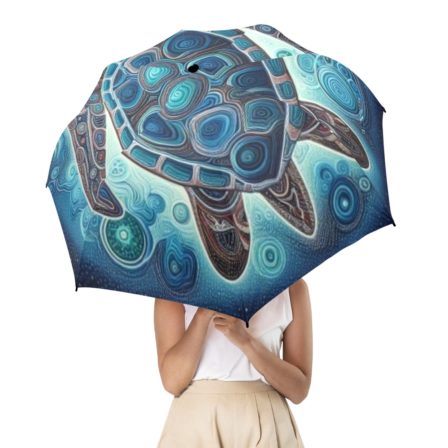 Turtle Umbrella Semi-Automatic Foldable Umbrella