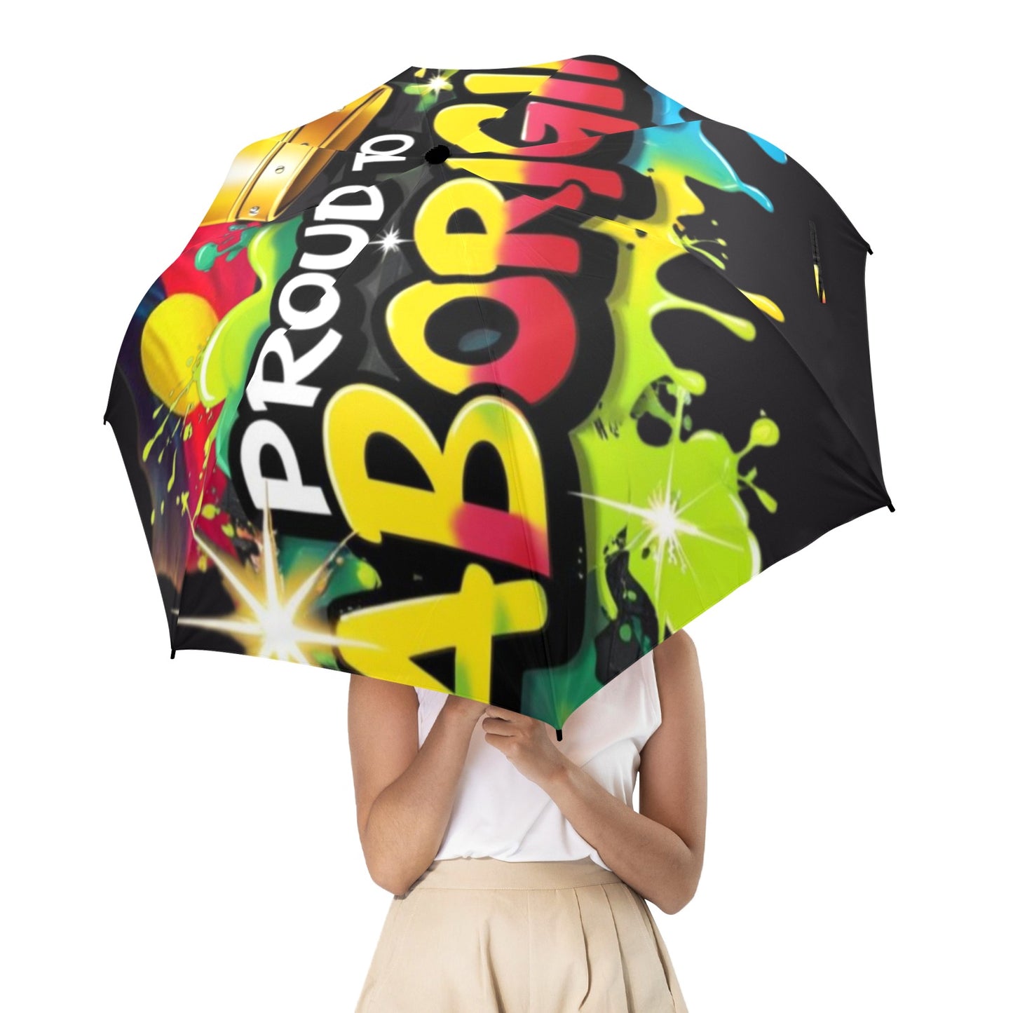 Proud To Be Aboriginal Umbrella Semi-Automatic Foldable Umbrella
