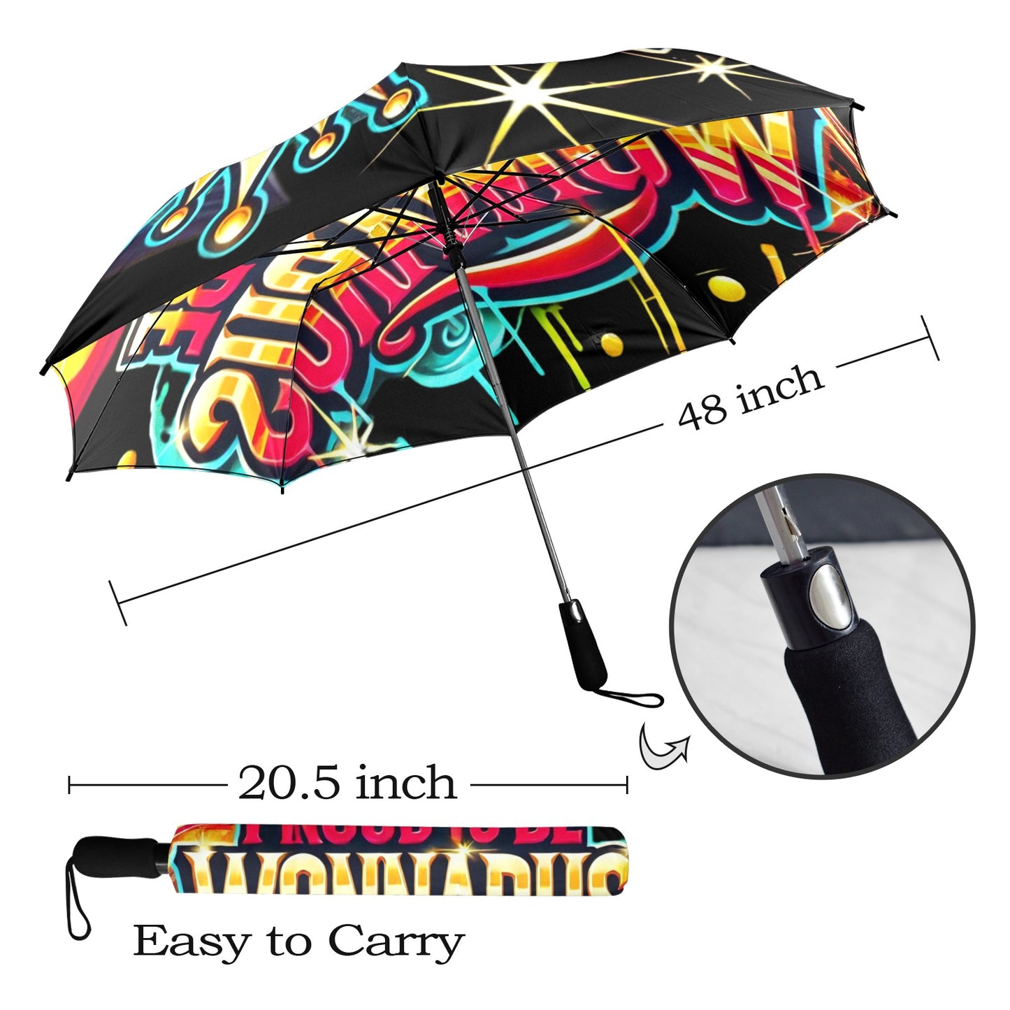 Proud To Be Wonnarus Umbrella Semi-Automatic Foldable Umbrella