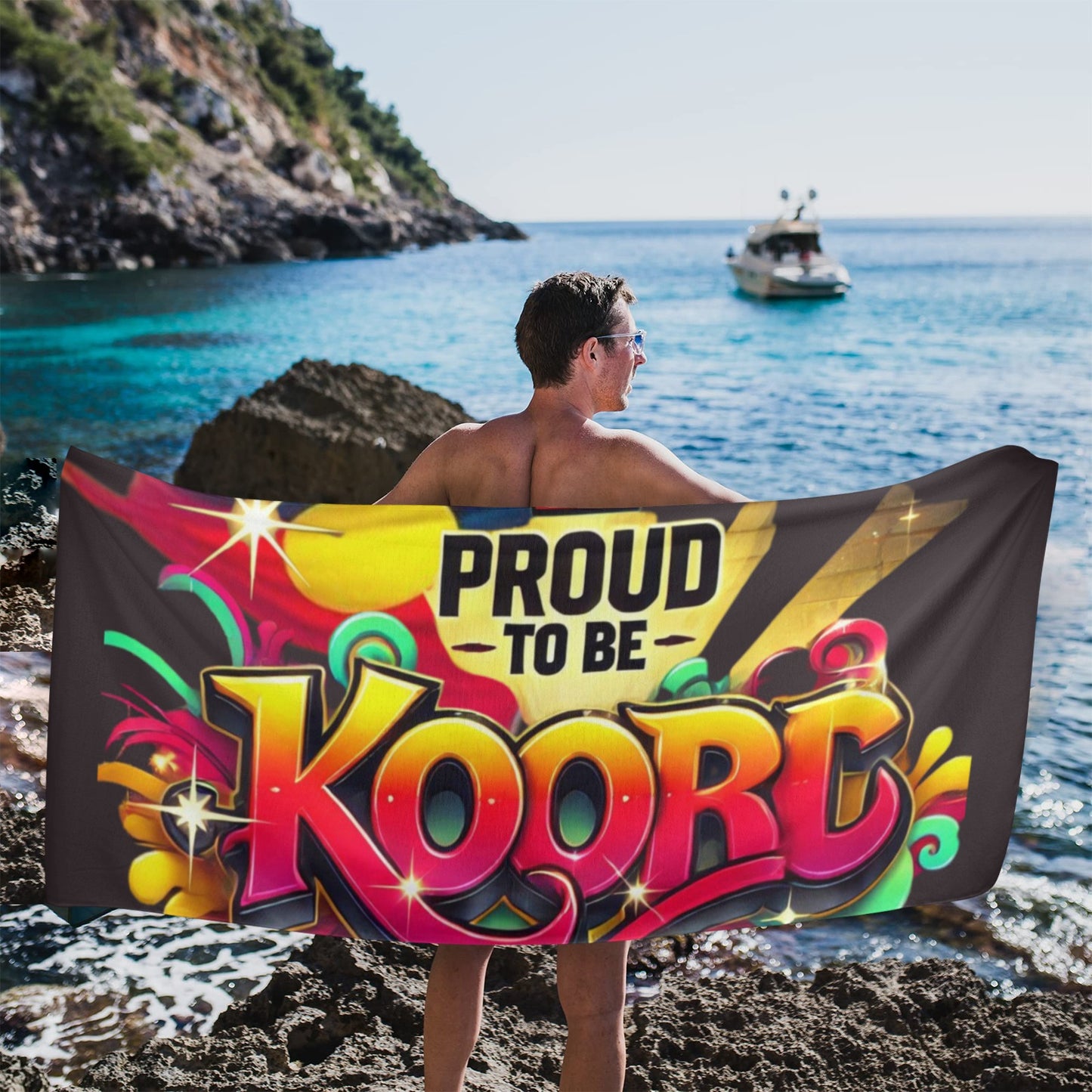Proud to be Koori Beach Towel