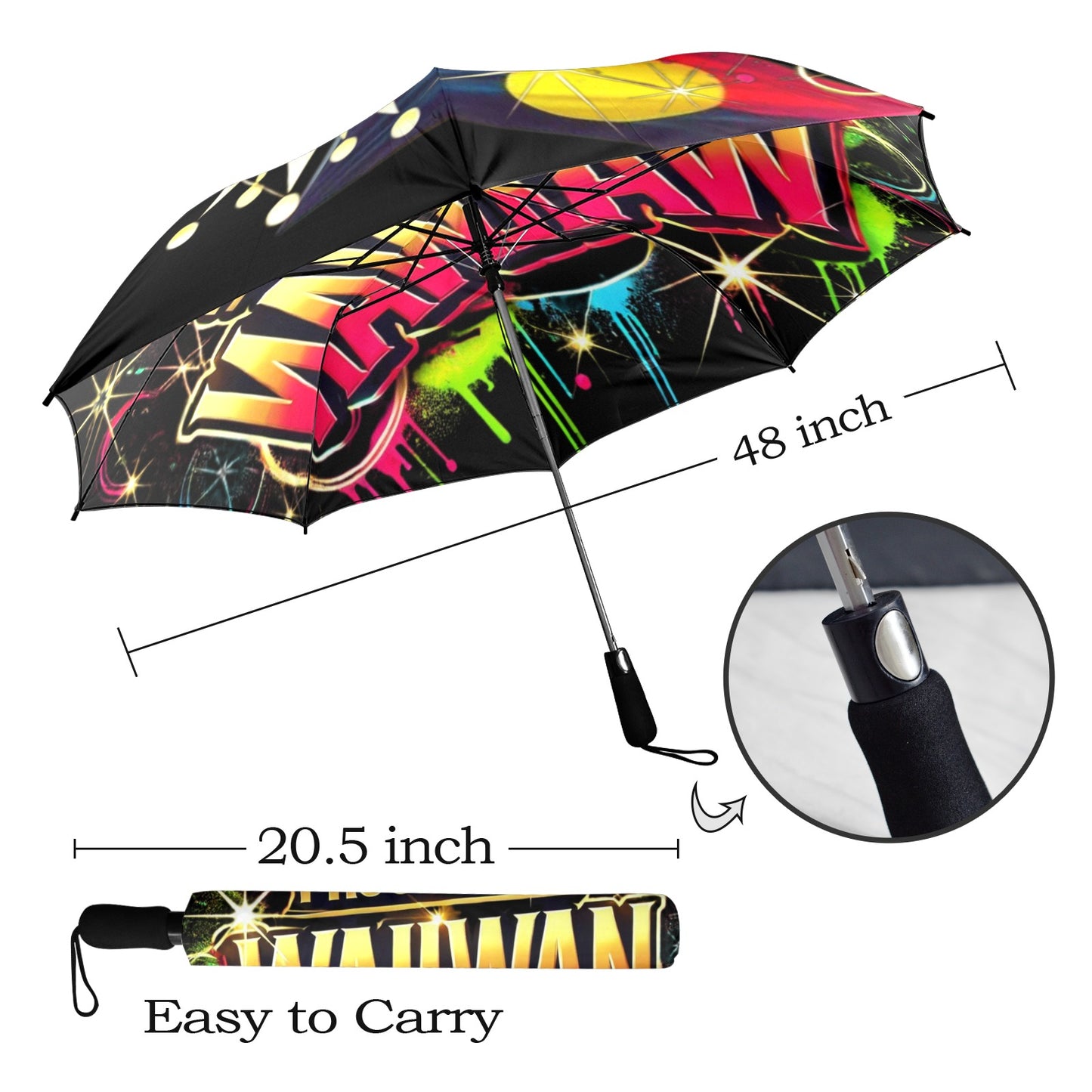 Proud To Be Waliwan Umbrella Semi-Automatic Foldable Umbrella