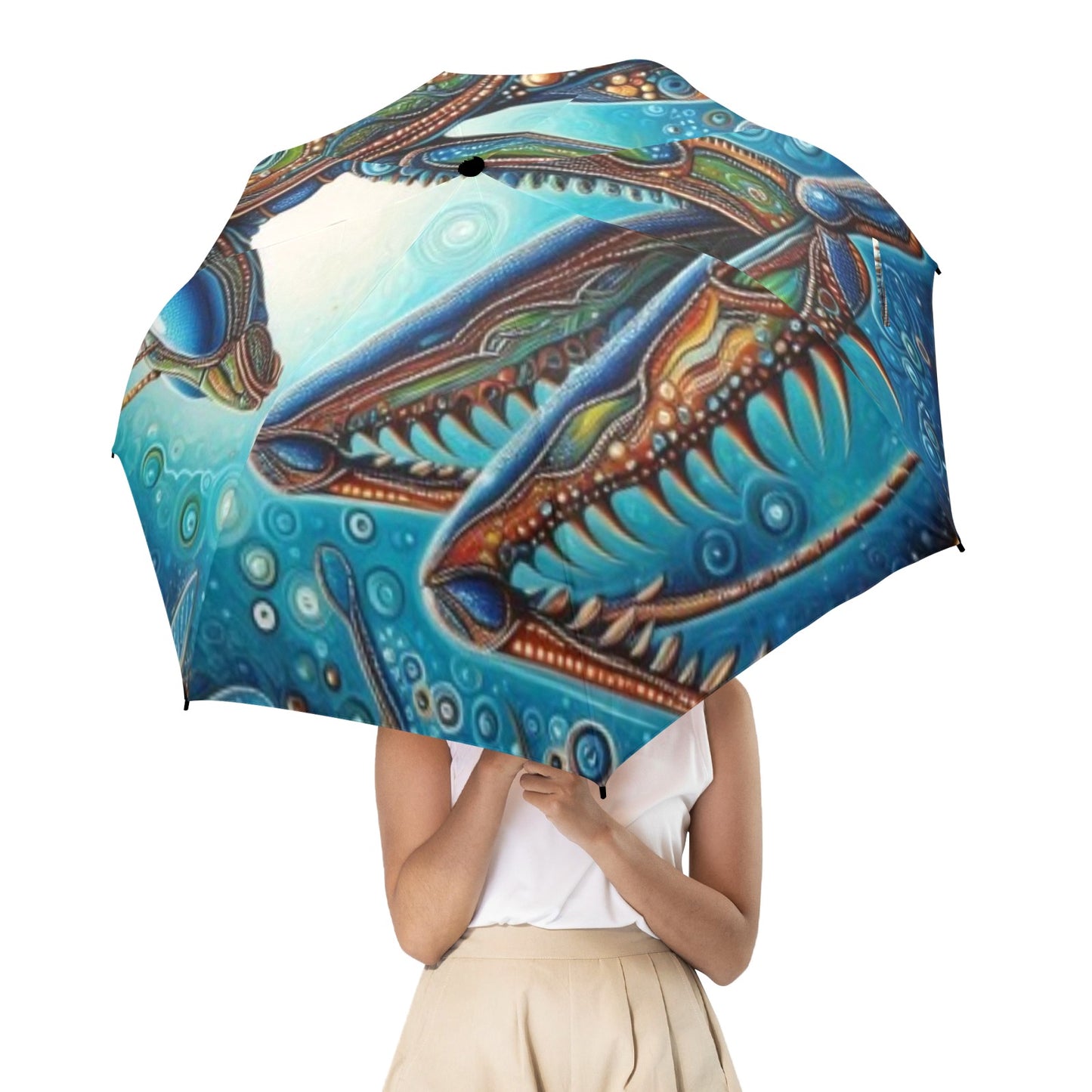 Praying Mantis Umbrella Semi-Automatic Foldable Umbrella