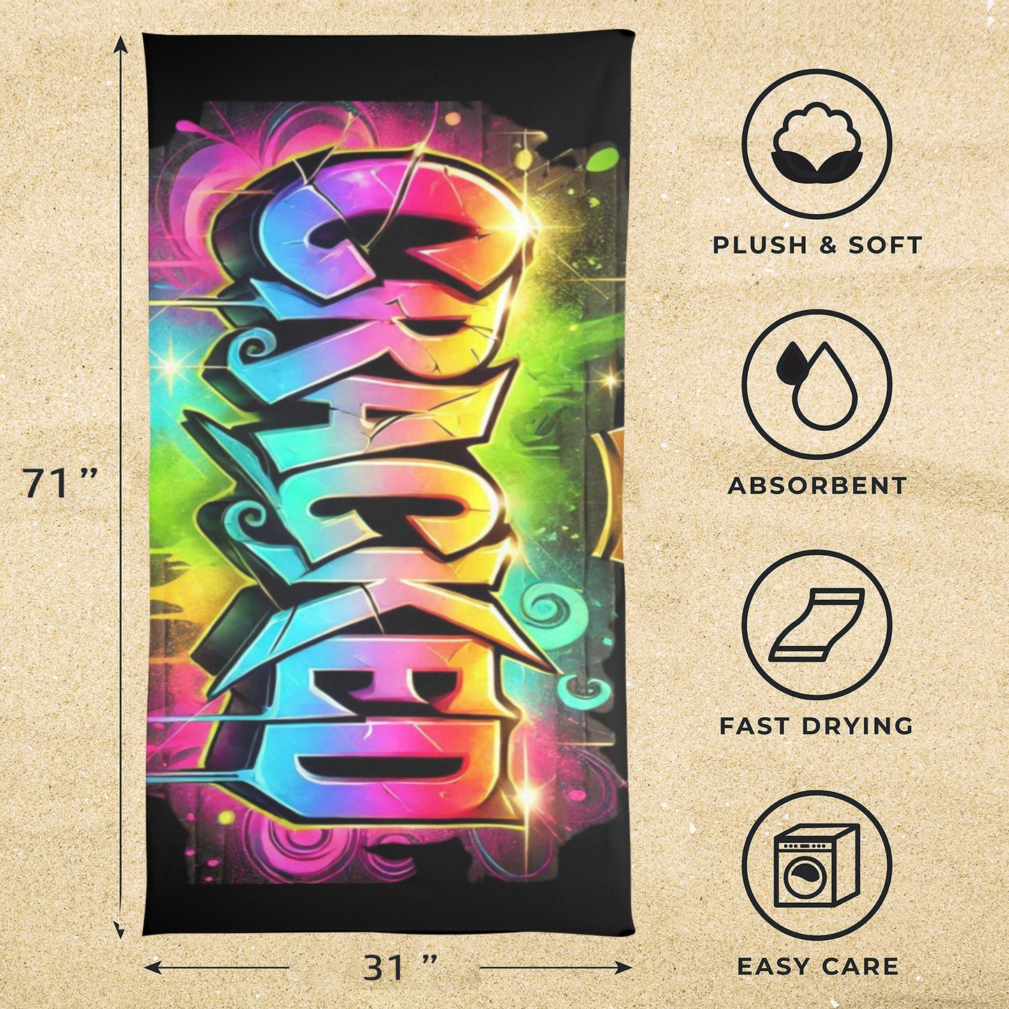 Cracked Beach Towel
