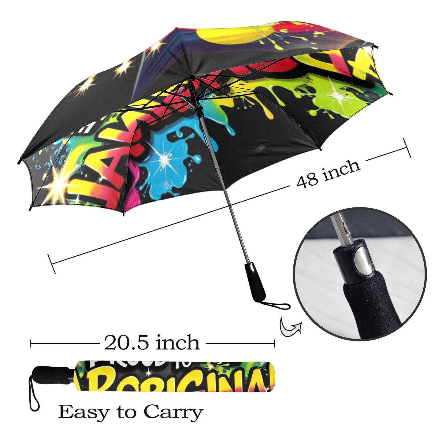 Proud To Be Aboriginal Umbrella Semi-Automatic Foldable Umbrella