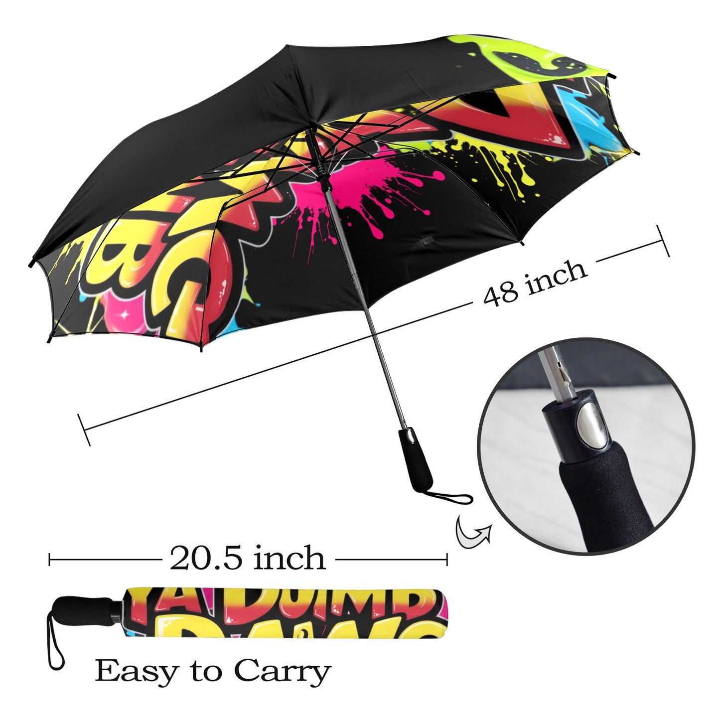 Ya Dumb Dawg Umbrella Semi-Automatic Foldable Umbrella