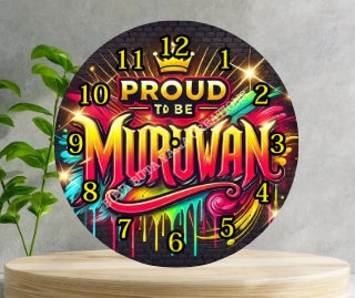 Proud to be Muruwan Wooden Clock
