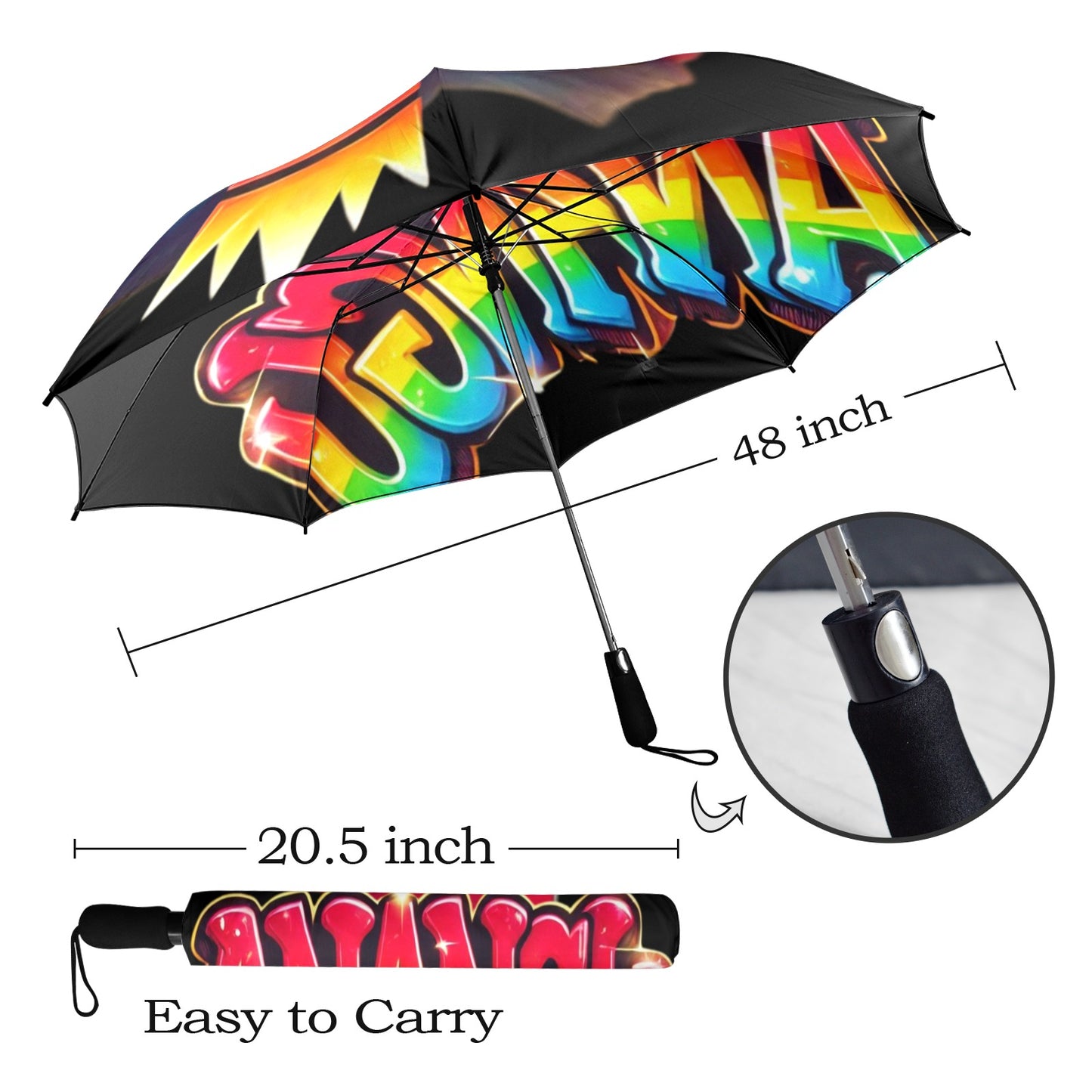 Proud To Be Anangu Umbrella Semi-Automatic Foldable Umbrella