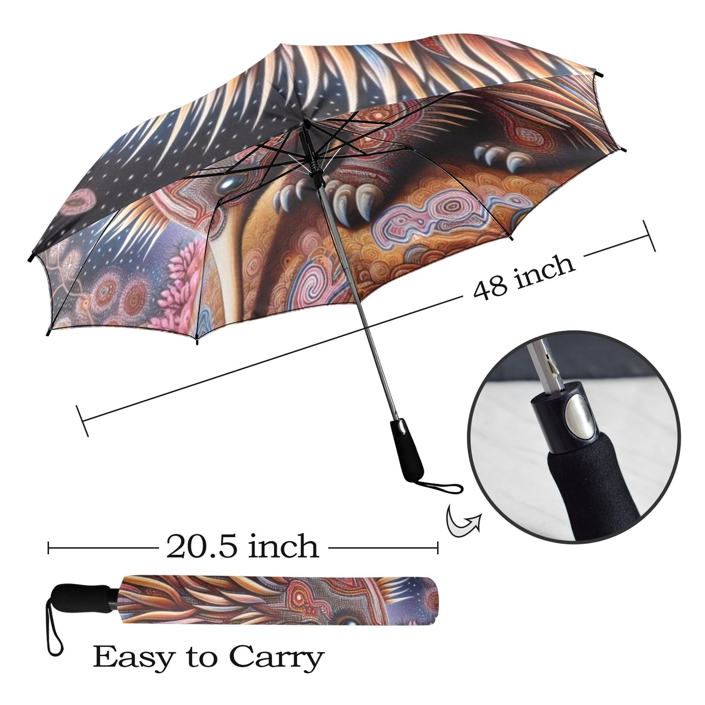 Echidna Umbrella Semi-Automatic Foldable Umbrella