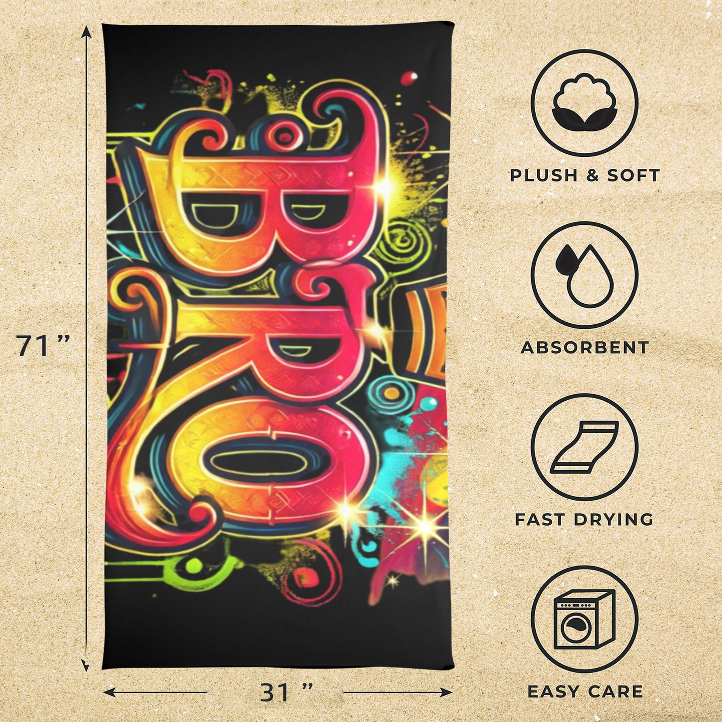 Bro Beach Towel
