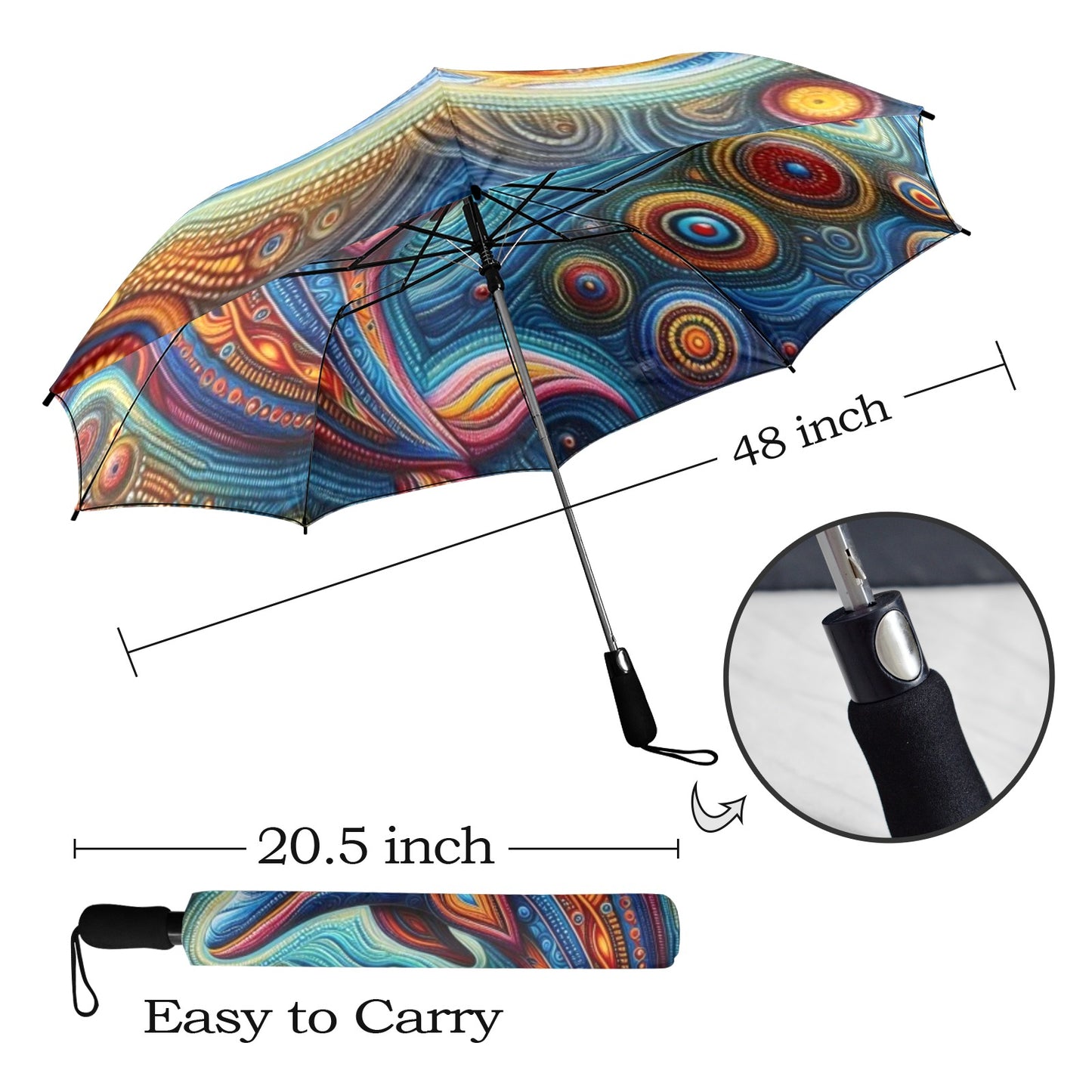Aboriginal Dolphin Umbrella Semi-Automatic Foldable Umbrella