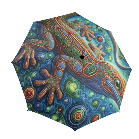 Aboriginal Lizard Print Semi-Automatic Umbrella