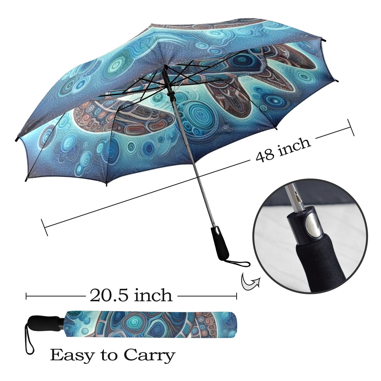 Turtle Umbrella Semi-Automatic Foldable Umbrella
