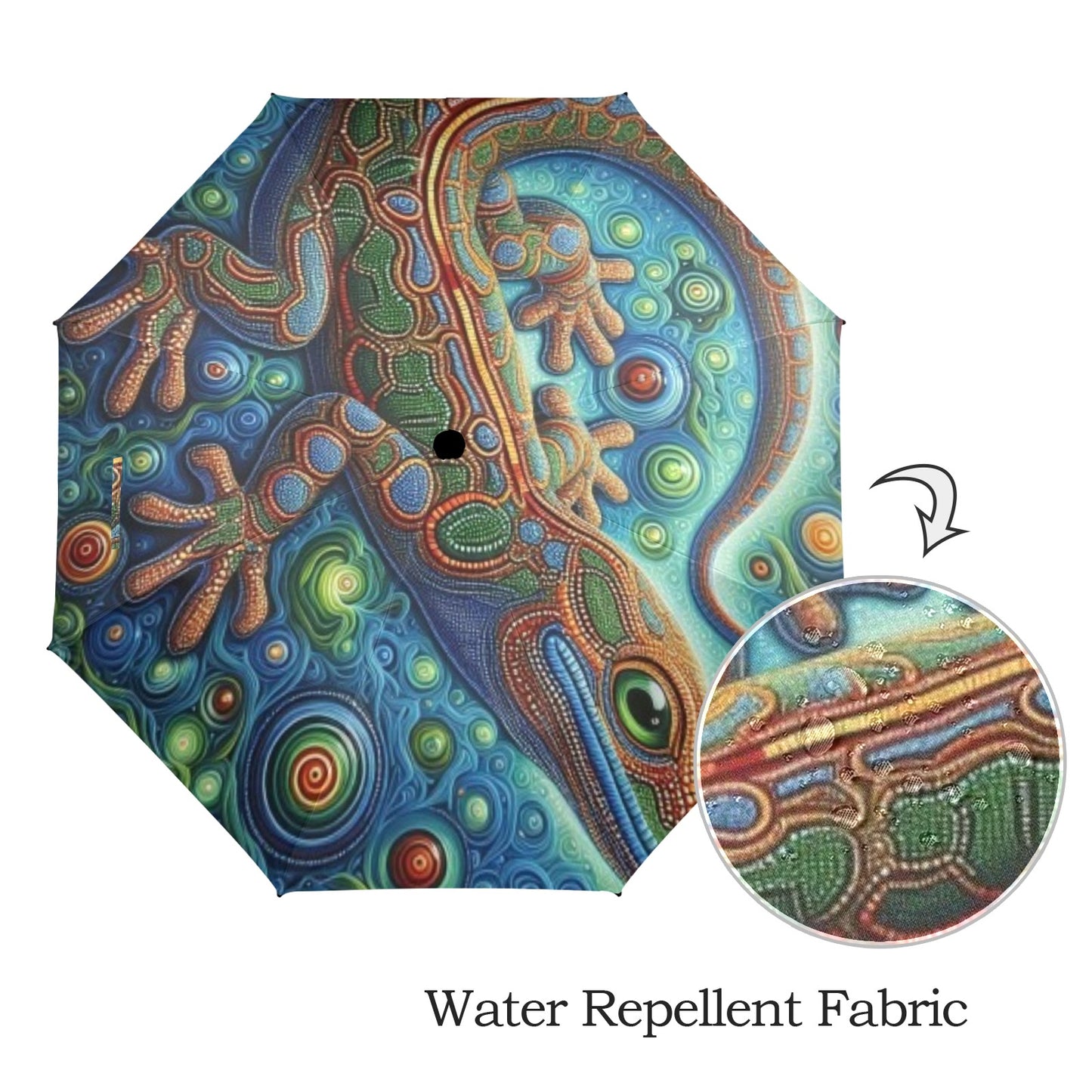 Aboriginal Lizard Print Semi-Automatic Umbrella