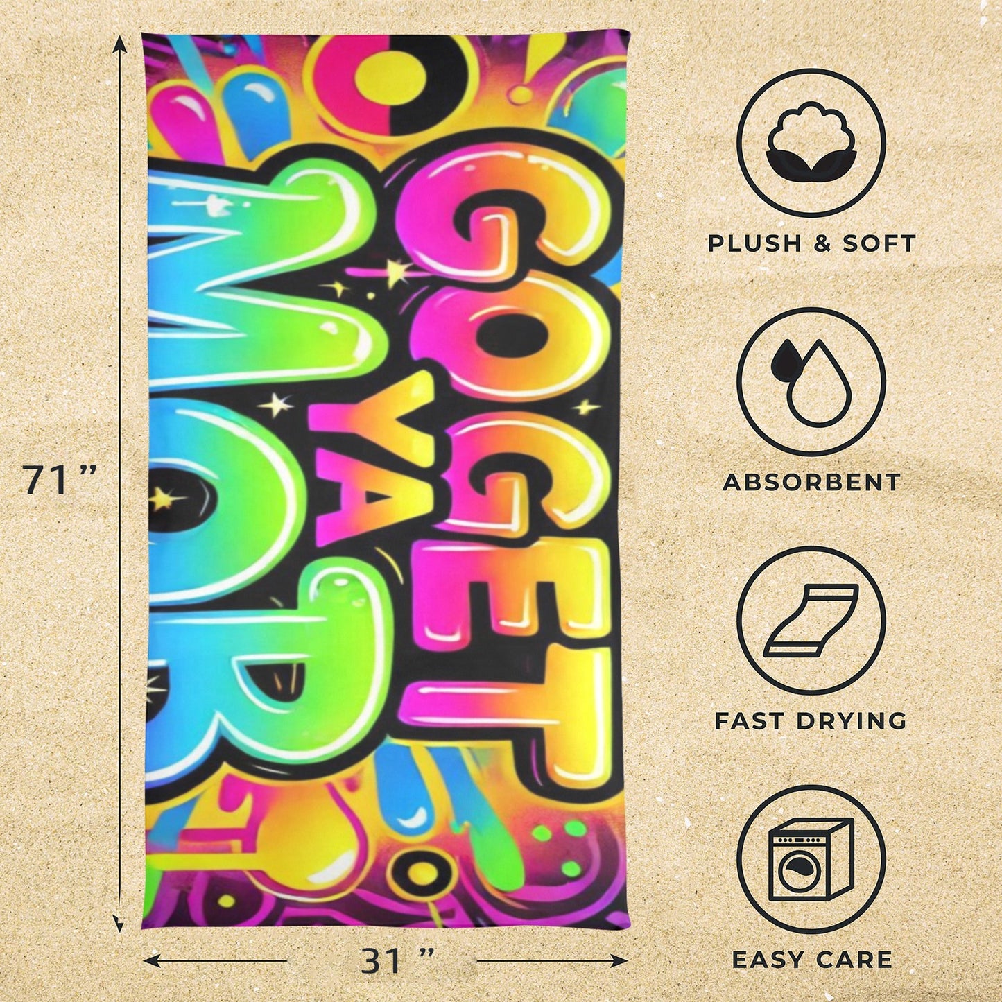 Go Get Ya Mob Beach Towel
