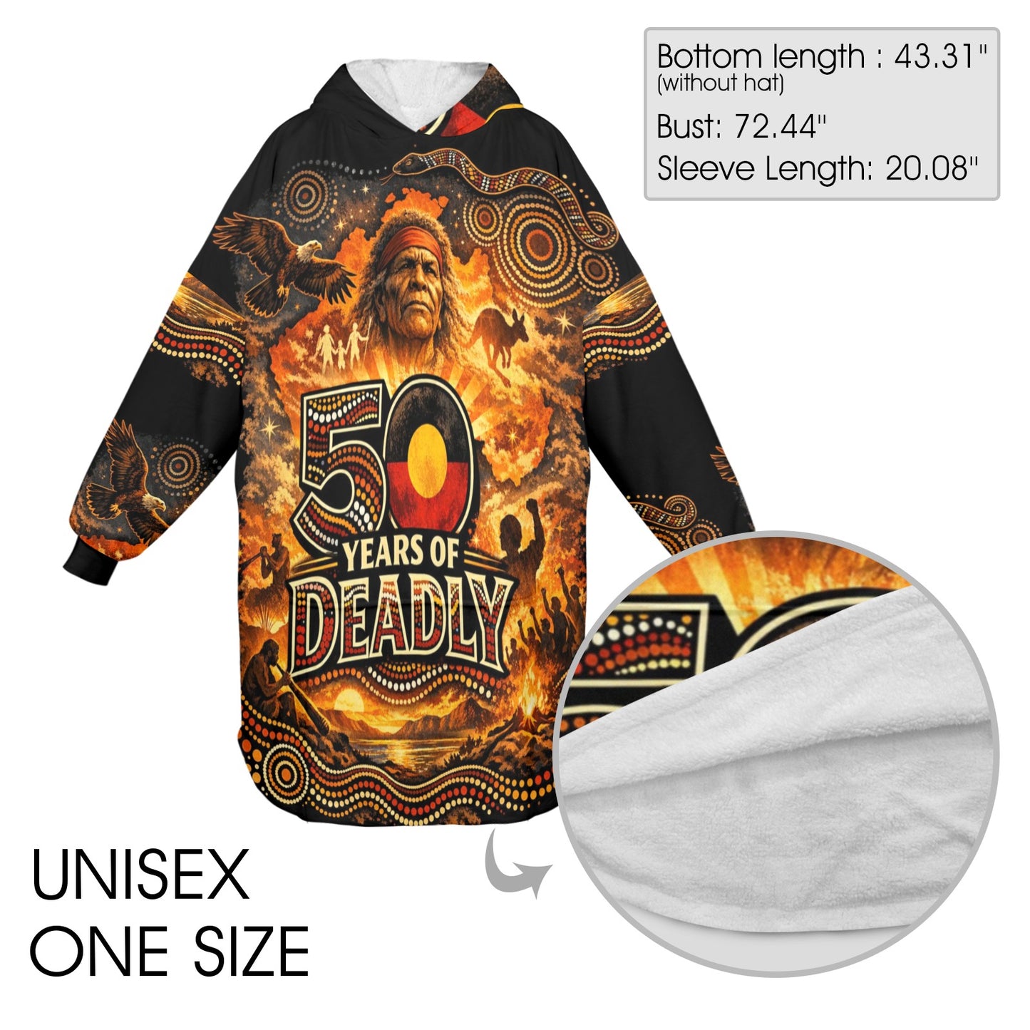 50 Years of Deadly Unisex Adult Blanket Hoodie