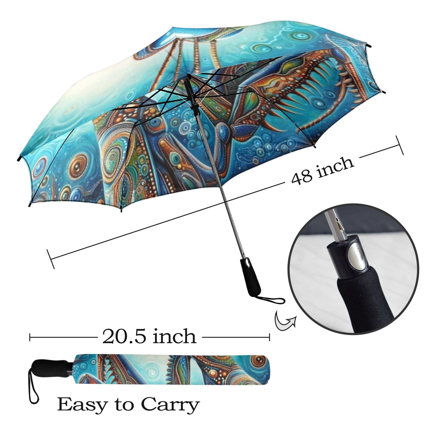 Praying Mantis Umbrella Semi-Automatic Foldable Umbrella