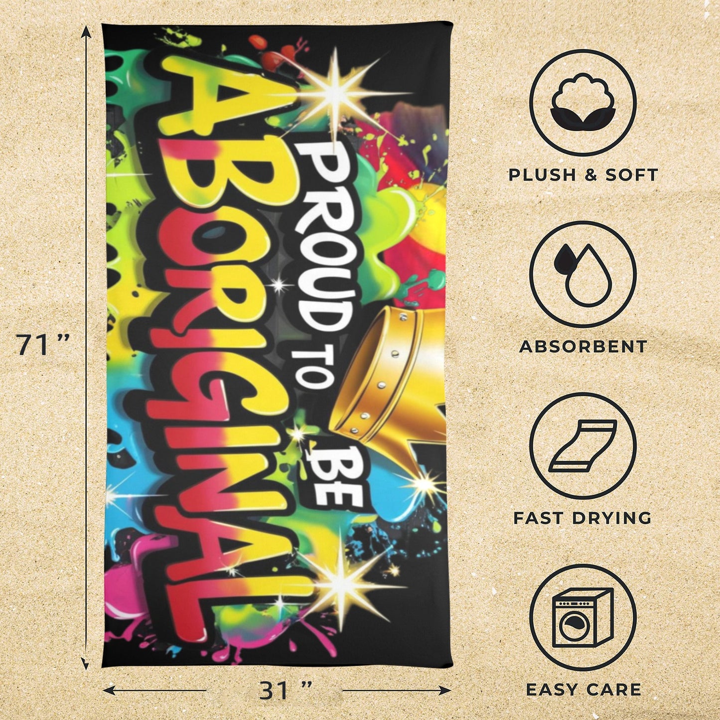 Proud to be Aborignal Beach Towel