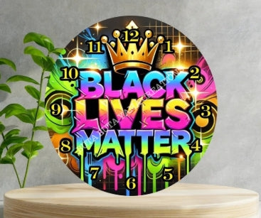 Black Lives Matter Wooden Clock