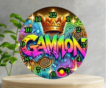 Gammon Wooden Clock