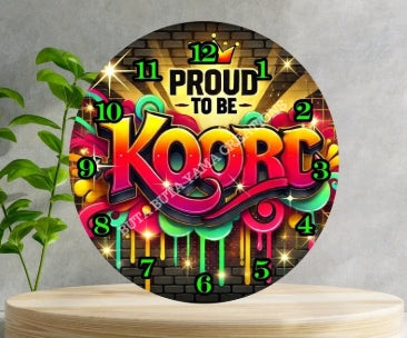 Proud to Be Koori Wooden Clock