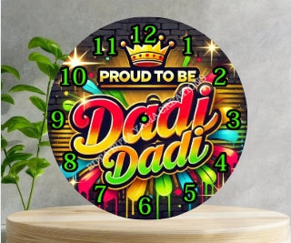 Proud to be Dadi Dadi Wooden Clock