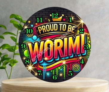 Proud to Worimi Wooden Clock