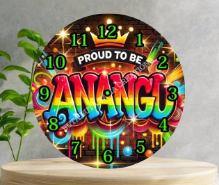 Proud to be Anangu Wooden Clock