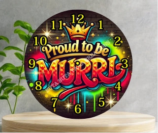 Proud to be Murri Wooden Clock