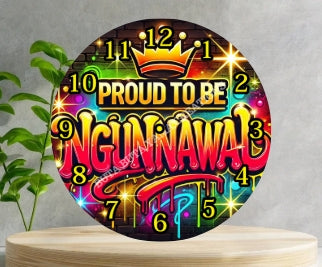 Proud to be Ngunnawal Wooden Clock