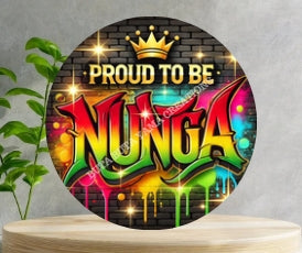 Proud to be Nunga Wooden Clock