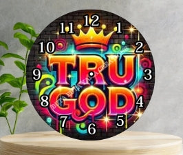 Tru God Wooden Clock