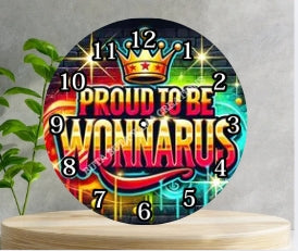 Proud to be Wonnarus Wooden Clock