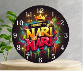 Proud to be Nari Nari Wooden Clock