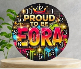 Proud to be Eora Wooden Clock