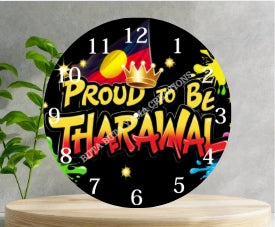 Proud to be Tharawal Wooden Clock