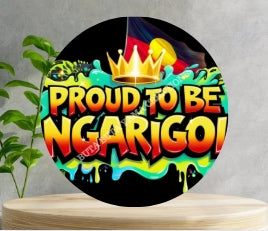 Proud to be Ngarigol Wooden Clock