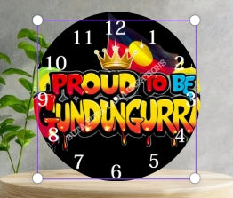 Proud to be Gundungurra Wooden Clock