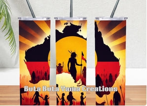 Silhouette Aboriginal Flag 20 oz Bluetooth Tumbler
