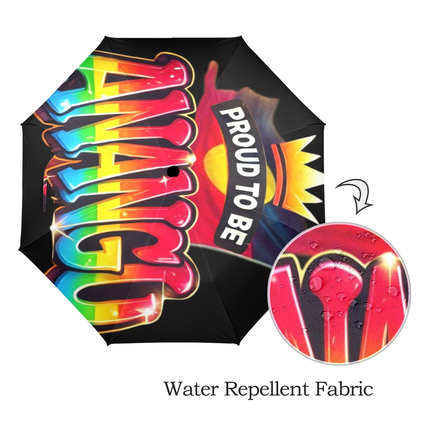 Proud To Be Anangu Umbrella Semi-Automatic Foldable Umbrella