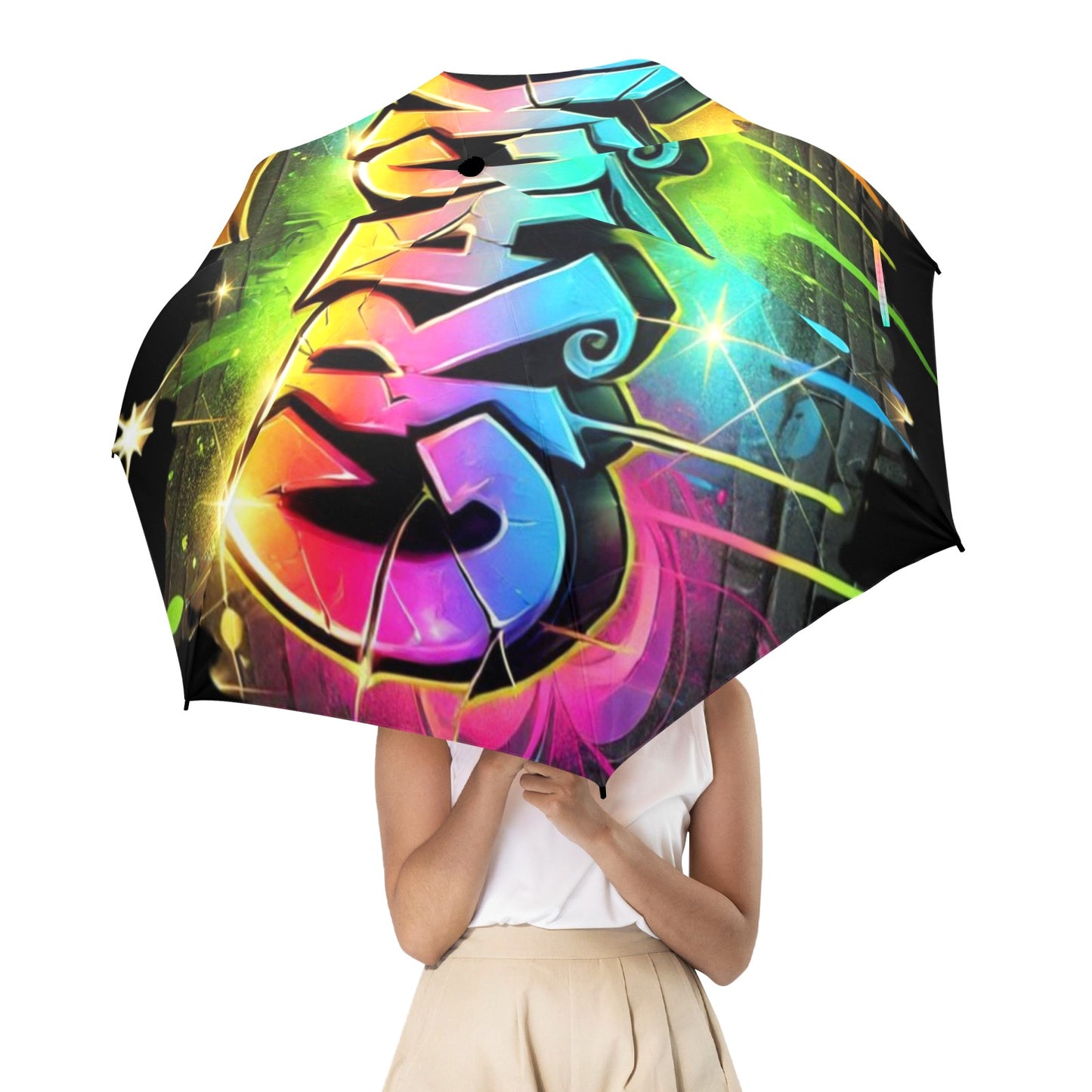 Cracked Umbrella Semi-Automatic Foldable Umbrella