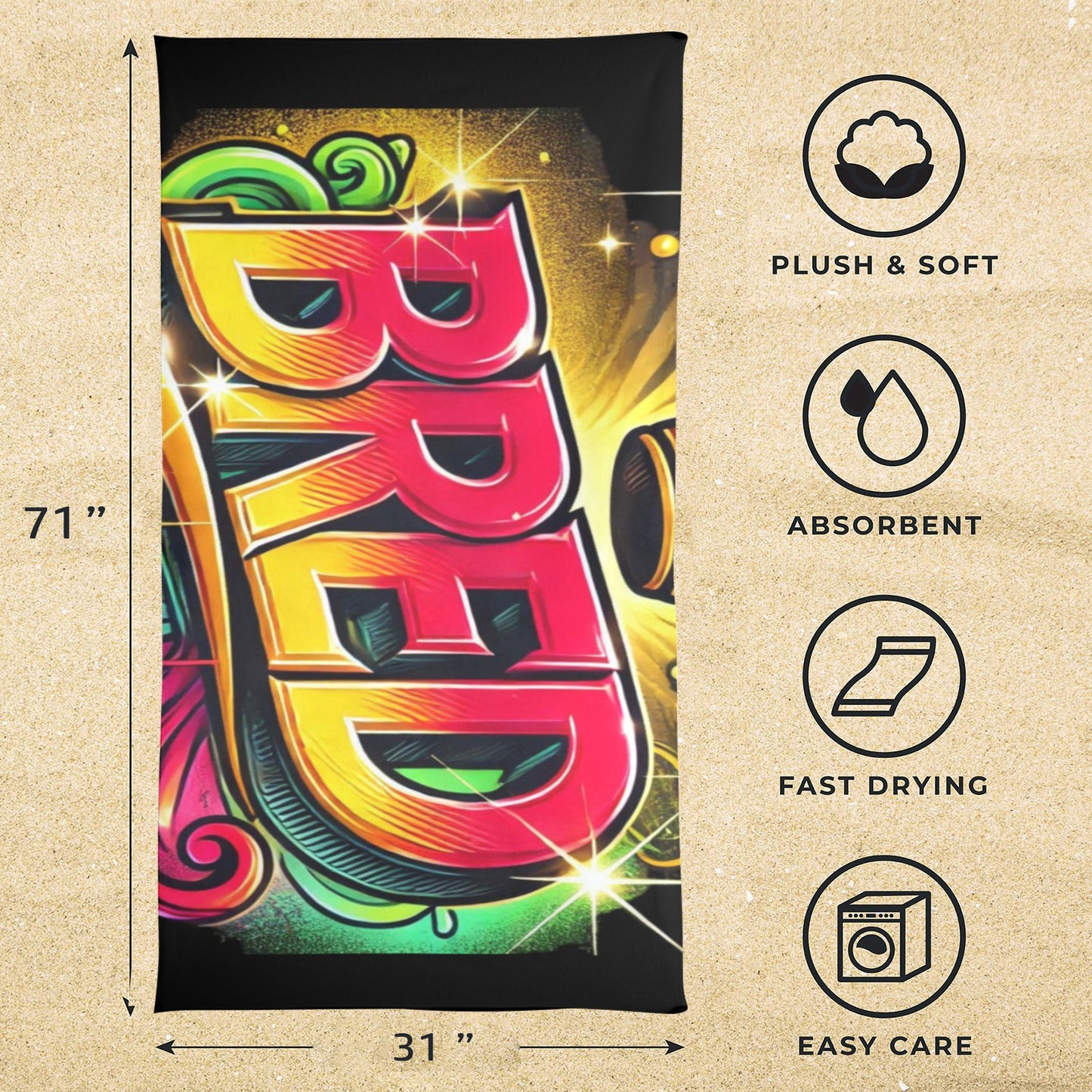 Bred Beach Towel