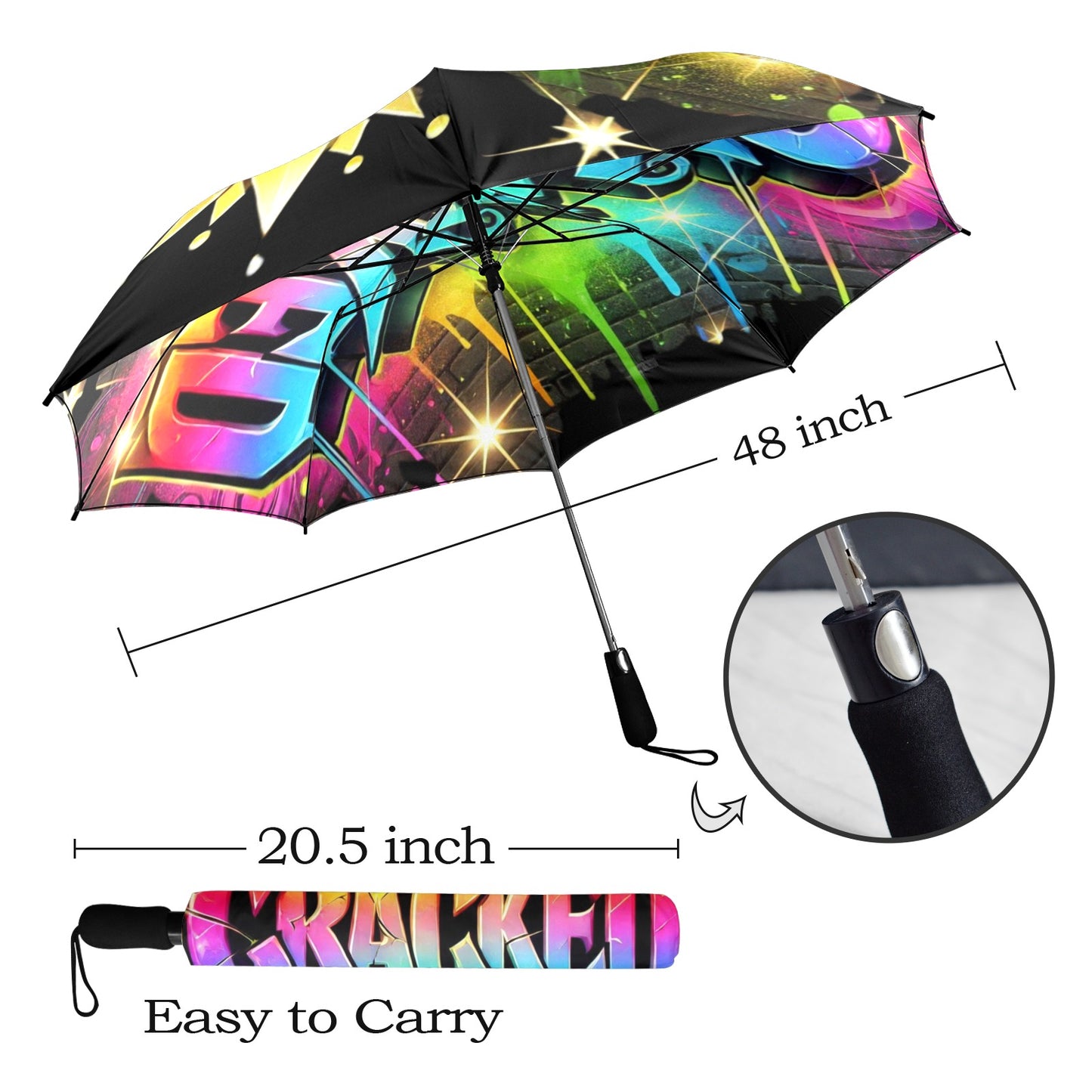 Cracked Umbrella Semi-Automatic Foldable Umbrella