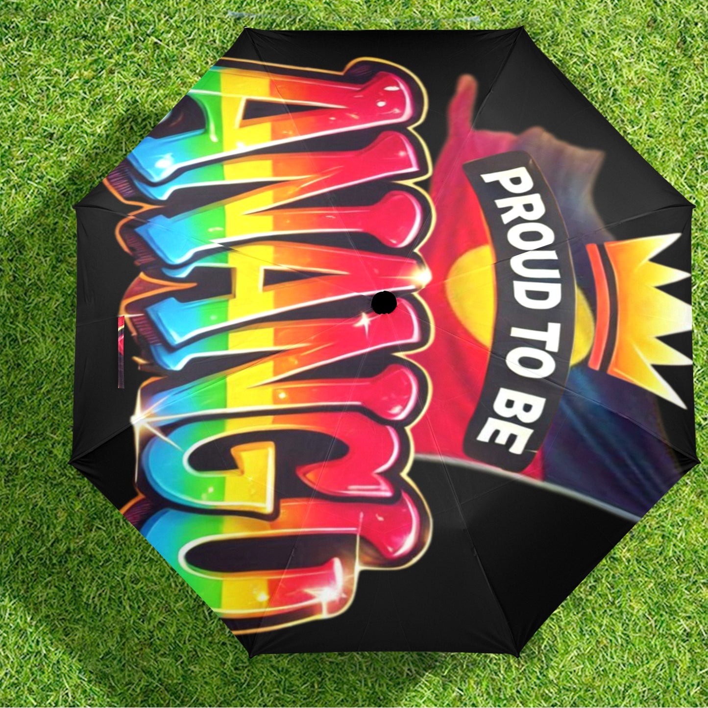 Proud To Be Anangu Umbrella Semi-Automatic Foldable Umbrella