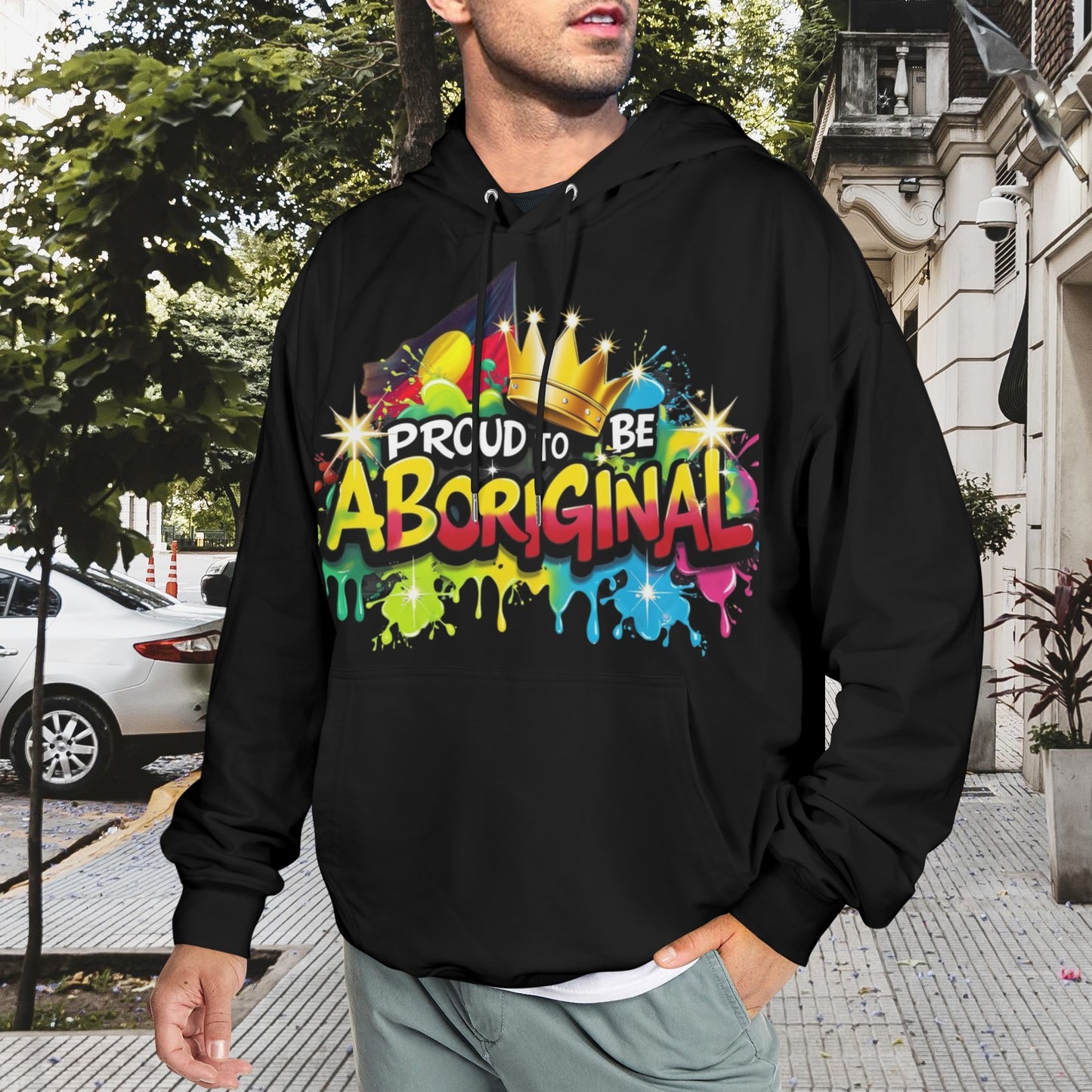 Proud to Be Aboriginal Mens Hoodie