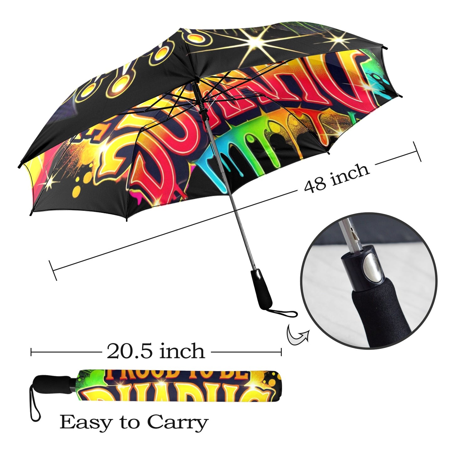 Proud To Be Dharug Umbrella Semi-Automatic Foldable Umbrella