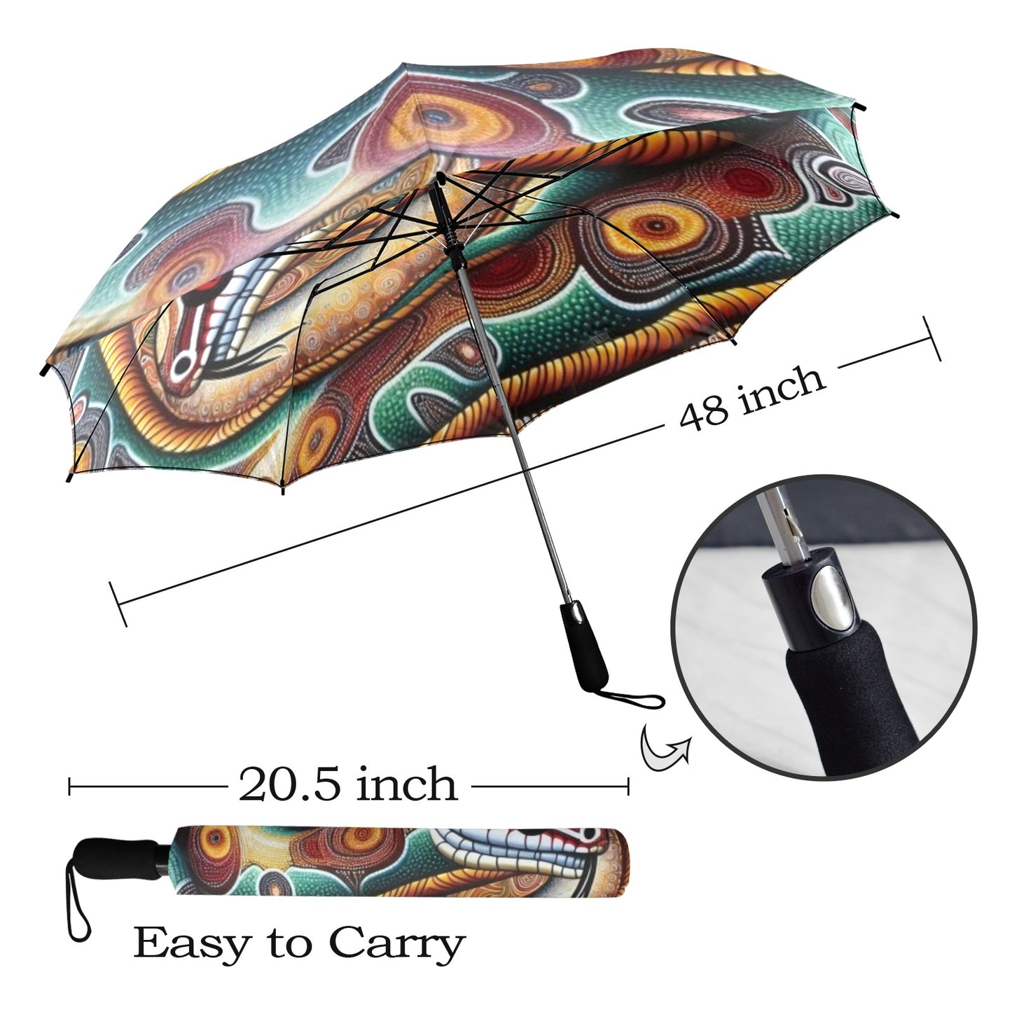 Aborignal Snake Semi-Automatic Umbrella