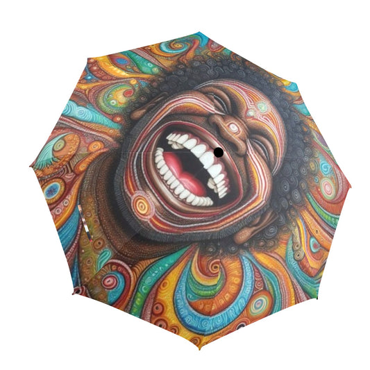 Aboriginal Boy Umbrella Semi-Automatic Foldable Umbrella